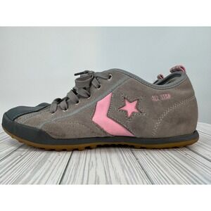 Converse All Star Suede Run Star‎ Trainer Pink Gray Lace Up Sneakers Women's 9